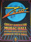 2011 Zero Great American Music Hall Concert Poster Signed Numbered Dave Hunter