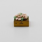 Vintage Gold Tone Brass Square Pill Box Pink Green Lucite Floral Cluster 1 25 
