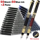 100 Pcs Retro Fountain Pen Ink Refills 0 5mm Nib Stainless Steel Writing Set