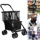 Collapsible Shopping Cart Utility Trolley Cart With Removable Tote swivel Wheels
