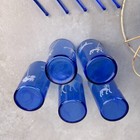 Rare Vintage Hazel Atlas Cobalt Blue Glasses Borzoi Scottie Show Dogs 1930s Set