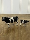 Vintage Hagen Renaker Holstein Cows Miniature Mother And Baby Calf Figurines B w