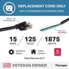 Thonapa 15 Amp Replacement Power Cord 10 Ft Open End 14 Awg Black 3 Prong 3 Wire