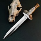 12 8  Dagger Knife Double Edge Fixed Blade Full Tang  Hunting Handmade   Sheath