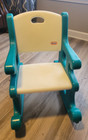 Little Tikes Hard To Find Teal   White Rocking Chair Child Toddler Size Vintage