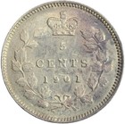 1901 Canada Victoria Silver 5 Cents - Looks Unc 