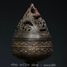 7 4   China Ancient Bronze Fengshui Dynasty Mountain Incense Burner Censer