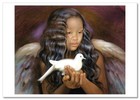 Fine Art Postcard Angel Child W  White Dove  Cherub   Peace  Contemporary Modern