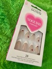 Kiss French Medium Almond Press-on Nails White Nude Red Heart Design Glue