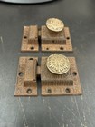 Pair Antique Eastlake Victorian Cast Iron Cabinet Cupboard Door Latch Lock Catch