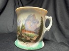 Vintage German Shaving Mug - Rustic Cabin   Mountain Scene