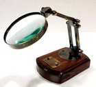 Antique Brass Adjustable Magnifying Glass Nautical Vintage Table Decor Magnifier