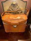 Vtg Retro 70s Makeup Case Train Travel Carry-on Bag Luggage Softside 13x9x9   
