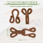 Sewing Hooks And Eyes  28mm Covered Hook Eye Closure  10 Pack  Brown 