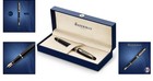 Expert Fountain Pen Black Lacquer 23k Gold Trim Fine Nib Gift Box