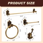 5 Pieces Antique Brass Bathroom Hardware Accessories Set Vintage Towel Rack Toil