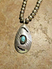 16  Darling     Vintage Navajo Sterling Silver Turquoise Shadowbox Necklace
