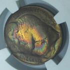 Rainbow Toned 1923 Buffalo Nickel Ngc Eye Candy Series Au58 Near Bu Unc 5c Coin