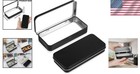 Elegant Hinged Tin Box - Black Metal Storage Container For Crafts   Jewelry