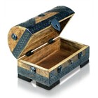 Antique Style Wooden Metal Treasure Chest Rustic Lockable Box Brown Black