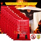 60pcs Fire Blanket Fiberglass Emergency Home Retardant Prepared 39  x39   Large