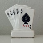 Vintage Souvenir Reno Toothpick Holder Royal Flush Playing Card Poker Mcm