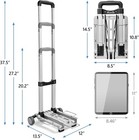 Kedsum Mini Luggage Cart With Wheels Foldable  Lightweight Trolley Silver