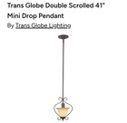 Trans Globe Model  6524abz Victorian Pendant Light-antique Bronze-crushed Stone