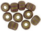 Antique African Trade Beads Round Drawn Venetian Glass Ghana Tribal Jewelry