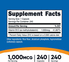 Vitamina B12 1000   mcg  240 C  psulas  Vegetariana  Sin Gluten