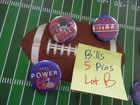 Buffalo Bills 5 Pin Lot Button Helmet Logo Souvenir 1990 s New vtg Lot B