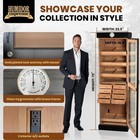 Premium Quality Tower Humidor Cabinet Holds Up To 3000 Cigars glass Door  Black