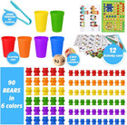 Rainbow Counting Bears With Matching Sorting Cups  Number Color Recognition Stem