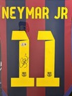 Neymar Jr Signed Jersey Framed W  Bas Coa Fc Barcelona Home Jersey Auto Display