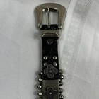 Vintage Sand Castle Belt Usa Womens M Metal Silver Grommets Mesh Chain Rock