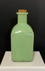 Antique Mint Green Painted Glass Bottle
