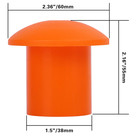100 Pcs Orange Plastic Mushroom Rebar Caps - Size  3- 7  10m - 25m