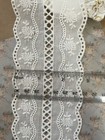 2y White Vintage Floral Rose Embroidered Cotton Lace  Hollowed  Scalloped Edges