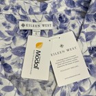 Eileen West Pajama Set Womens Large White Blue Floral Modal Cotton Blend New