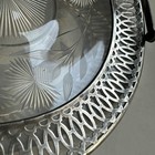 Webster Antique Sterling Silver Cut Glass Basket Candy Dish Folding Handle 5 