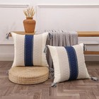  Boho Navy Blue Striped Throw 20  X 20   pack Of 2  Navy Blue Single Stripe