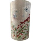 Yankee Candle Large Cardinal Frosted Glass Handpainted Holiday Jar Candle Holder