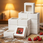 23 Pack Cookie Boxes With Window  5x5x2 5 Inches Small Bakery Boxes
