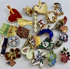 Vintage Lot Of 25 Assorted Small Enamel Pins   Lapel Pins  Pin Tacks