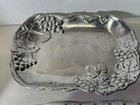 Arthur Court - 2010 - Aluminum Serving Tray W  Grape And Leaf Design - 9    X 6   