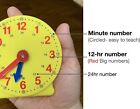 Time Practice Learning Clock Teaching Analog Clock With Movable Hands For Kids
