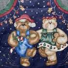 Vintage Christmas 36  Full Apron Adjustable Blue Jean Teddy Bear Handmade Paint