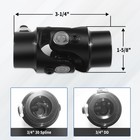 New 3 4 -30 Spline X 3 4  Dd Universal Steering U-joint Black Single Shaft