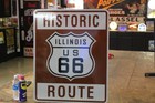 Scarce 30  Illinois Us Route 66 Highway Metal Sign Historic Road Gas Oil Coke