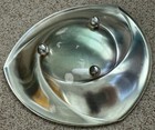 Ikora Silver Plated Dish   Shiny Metal Bowl Footed 10  - Made In Germany Vintage